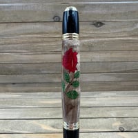 Image 3 of Red Rose Laser Inlay Pen – Handcrafted Wood Inlay Ballpoint Pen