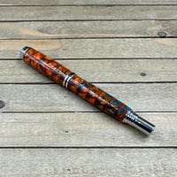 Image 3 of Copper Turquoise Rollerball Pen in Chrome Jr. Gentleman Style