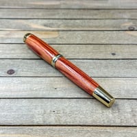 Image 5 of Large Handmade Tulipwood Rollerball Pen with Gold Hardware 