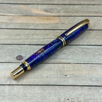 Image 4 of Royal Purple Pinecone Rollerball Pen with Gold Accents