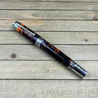Image 3 of Large Handmade Resin Rollerball Pen with Chrome Accents