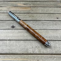 Image 3 of Handcrafted Cherry Burl Fountain Pen, Gilded Steel Nib, Clovis Style