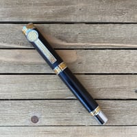 Image 4 of 2000 Year Old Irish Bog Oak Large Rollerball Capped Pen, Celtic Pen