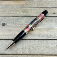 Image 4 of Cigar Label Ballpoint Pen, Handmade Resin Twist Pen, 24k Gold Accents