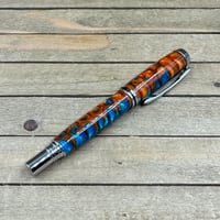 Image 4 of Copper Turquoise Rollerball Pen in Chrome Jr. Gentleman Style
