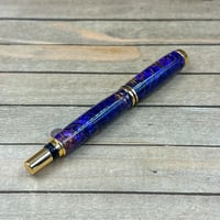 Image 5 of Royal Purple Pinecone Rollerball Pen with Gold Accents