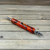 Image 4 of Handcrafted Double Ended Seam Ripper Bright Orange and Black Resin