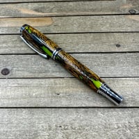 Image 5 of Handcrafted Cholla Cactus Skeleton Rollerball Pen with Candy Apple Green Resin