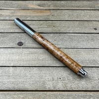 Image 4 of Handcrafted Cherry Burl Fountain Pen, Gilded Steel Nib, Clovis Style