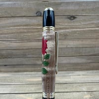 Image 5 of Red Rose Laser Inlay Pen – Handcrafted Wood Inlay Ballpoint Pen