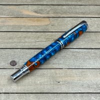 Image 5 of Copper Turquoise Rollerball Pen in Chrome Jr. Gentleman Style