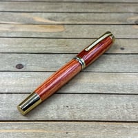Image 7 of Large Handmade Tulipwood Rollerball Pen with Gold Hardware 