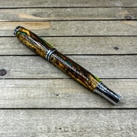 Image 6 of Handcrafted Cholla Cactus Skeleton Rollerball Pen with Candy Apple Green Resin