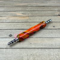 Image 5 of Handcrafted Double Ended Seam Ripper Bright Orange and Black Resin