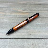 Image 5 of Handcrafted Acrylic Ballpoint Pen Amber, Orange, and Black Twist Pen