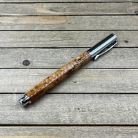 Image 5 of Handcrafted Cherry Burl Fountain Pen, Gilded Steel Nib, Clovis Style