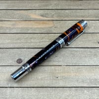 Image 5 of Large Handmade Resin Rollerball Pen with Chrome Accents