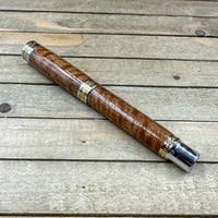 Image 5 of Handmade Curly Satinwood Rollerball Pen with a Hawaiian Theme