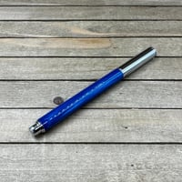 Image 7 of Hand Turned Blue Resin Fountain Pen, Gilded Steel Nib, with Converter
