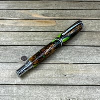 Image 7 of Handcrafted Cholla Cactus Skeleton Rollerball Pen with Candy Apple Green Resin