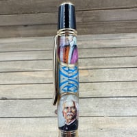 Image 6 of Cigar Label Ballpoint Pen, Handmade Resin Twist Pen, 24k Gold Accents