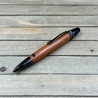 Image 7 of Exotic Sapele and Gunmetal Reclaimed Hardwood Polaris Style Ballpoint Pen