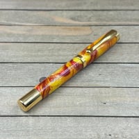 Image 5 of Handcrafted Rollerball Pen in Yellow, Red, and Orange Resin