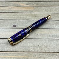 Image 7 of Royal Purple Pinecone Rollerball Pen with Gold Accents