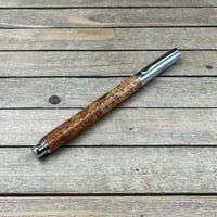 Image 6 of Handcrafted Cherry Burl Fountain Pen, Gilded Steel Nib, Clovis Style