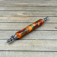 Image 6 of Handcrafted Double Ended Seam Ripper Bright Orange and Black Resin