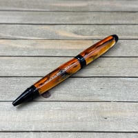 Image 6 of Handcrafted Acrylic Ballpoint Pen Amber, Orange, and Black Twist Pen