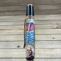 Image 7 of Cigar Label Ballpoint Pen, Handmade Resin Twist Pen, 24k Gold Accents