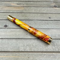 Image 6 of Handcrafted Rollerball Pen in Yellow, Red, and Orange Resin