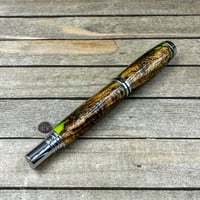 Image 8 of Handcrafted Cholla Cactus Skeleton Rollerball Pen with Candy Apple Green Resin