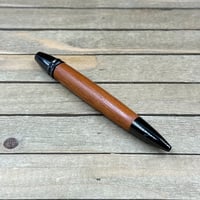 Image 9 of Exotic Sapele and Gunmetal Reclaimed Hardwood Polaris Style Ballpoint Pen