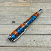 Image 8 of Copper Turquoise Rollerball Pen in Chrome Jr. Gentleman Style
