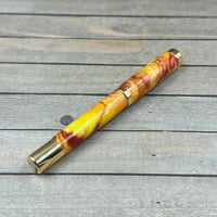 Image 7 of Handcrafted Rollerball Pen in Yellow, Red, and Orange Resin