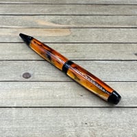 Image 7 of Handcrafted Acrylic Ballpoint Pen Amber, Orange, and Black Twist Pen