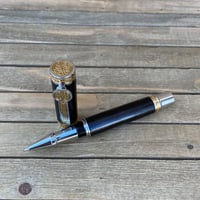 Image 9 of 2000 Year Old Irish Bog Oak Large Rollerball Capped Pen, Celtic Pen