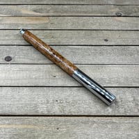 Image 8 of Handcrafted Cherry Burl Fountain Pen, Gilded Steel Nib, Clovis Style