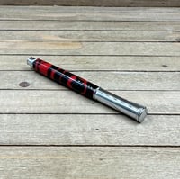Image 10 of Handmade Red and Black Resin Ballpoint Pen with Chrome Snap Cap Parker Style