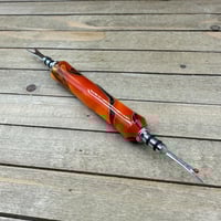Image 8 of Handcrafted Double Ended Seam Ripper Bright Orange and Black Resin