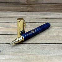 Image 9 of Handcrafted Blue Resin and Pinecone Rollerball Pen 