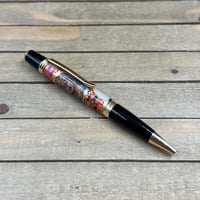 Image 9 of Cigar Label Ballpoint Pen, Handmade Resin Twist Pen, 24k Gold Accents