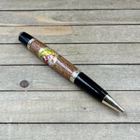 Image 1 of Handmade Mesquite Wood Ballpoint Pen Cast with La Gloria Cubana Cigar Label