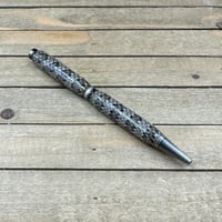 Image 1 of Handmade Real Rattlesnake Snakeskin Pen, Gunpolish Finish, Slimline