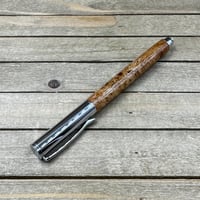 Image 9 of Handcrafted Cherry Burl Fountain Pen, Gilded Steel Nib, Clovis Style