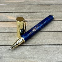 Image 10 of Handcrafted Blue Resin and Pinecone Rollerball Pen 