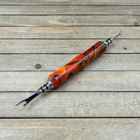 Image 9 of Handcrafted Double Ended Seam Ripper Bright Orange and Black Resin