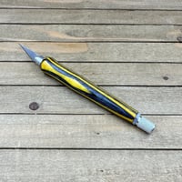 Image 1 of Handmade Black and Yellow Wood Hobby Knife